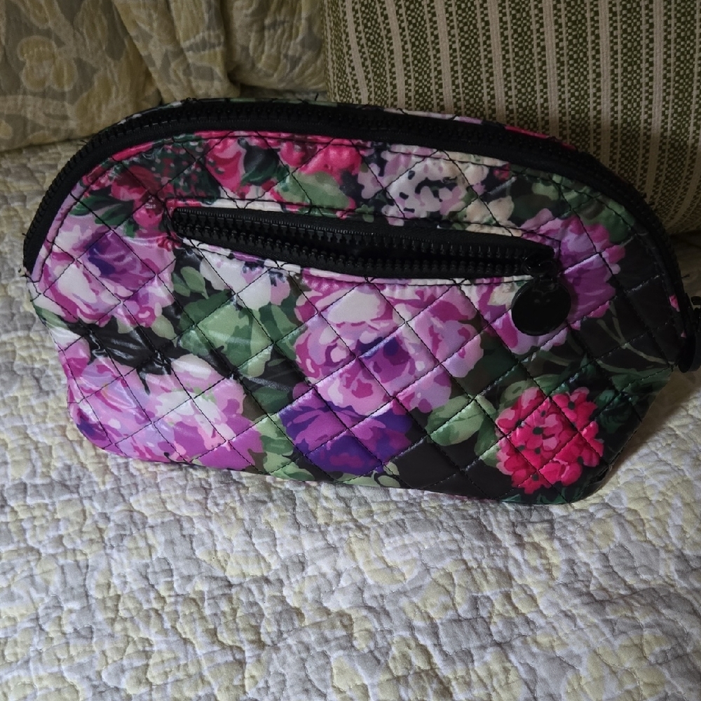 Macbeth Collection by Margaret Josephs Floral Quilted Cosmetic Bag